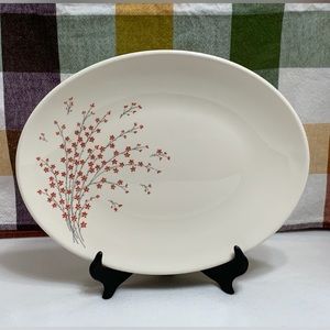 VINTAGE EDWIN KNOWLES LACQUER BLOSSOM OVAL PLATTER
